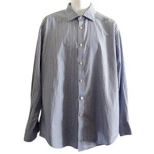 Tailorbyrd Men's Shirt XL Blue Striped Button Down